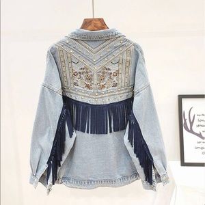 Denim Jacket NEW Boho Embroidery